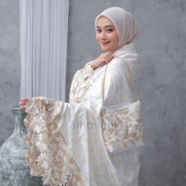 Mukena Dewasa Renda Mewah Katun Super Foil Premium